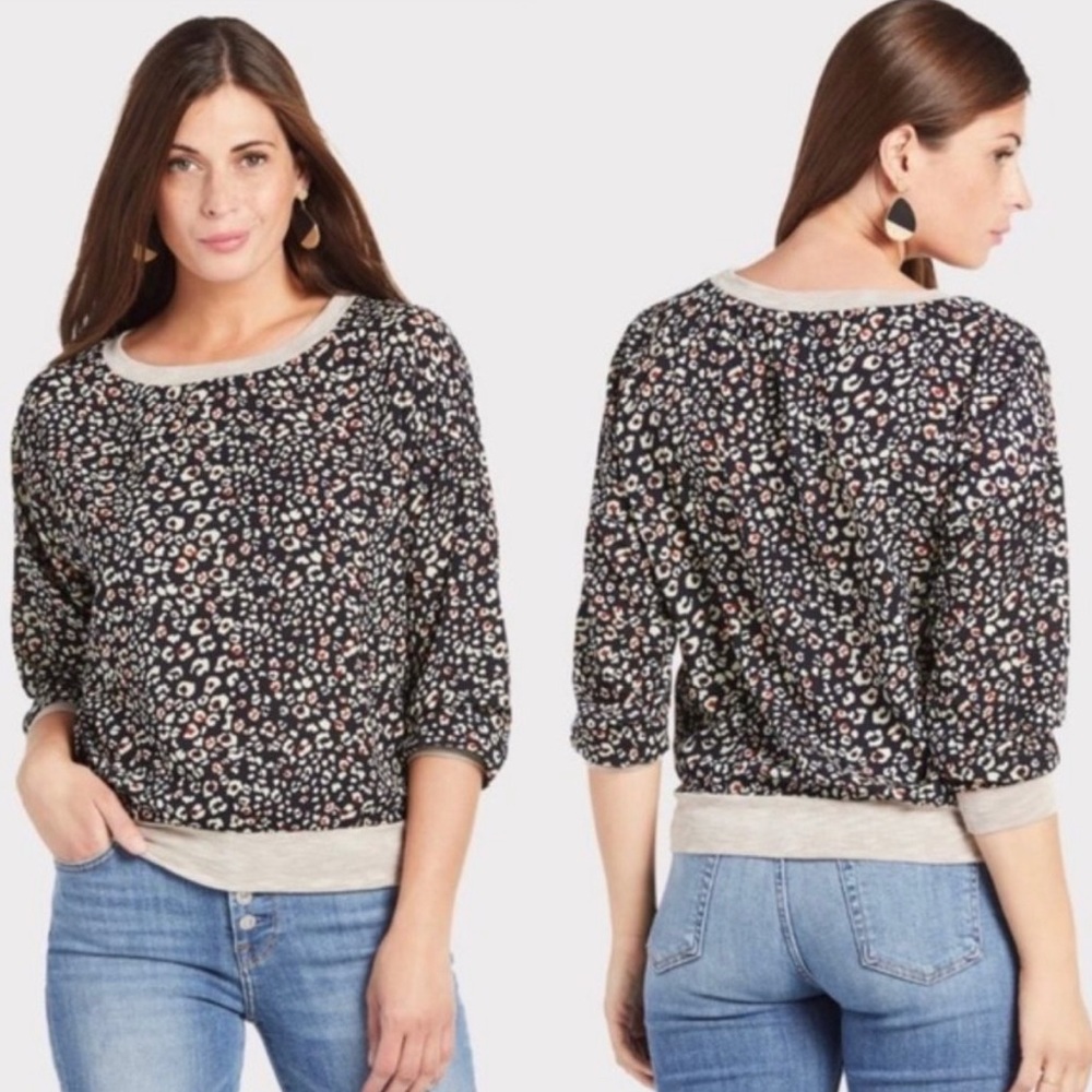 Anthropologie Sunday in Brooklyn cheetah print top blouse